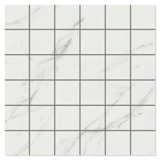 Marmor Mosaik Klinker <strong>Kalon</strong>  Hvid Poleret 30x30 (5x5) cm